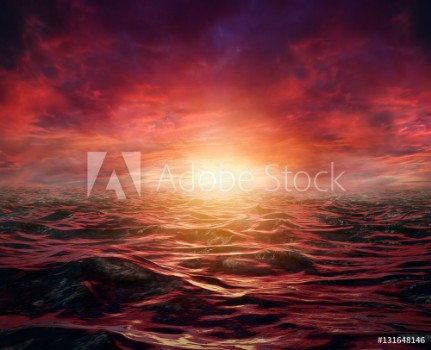 Picture of Sunset on a stormy sea